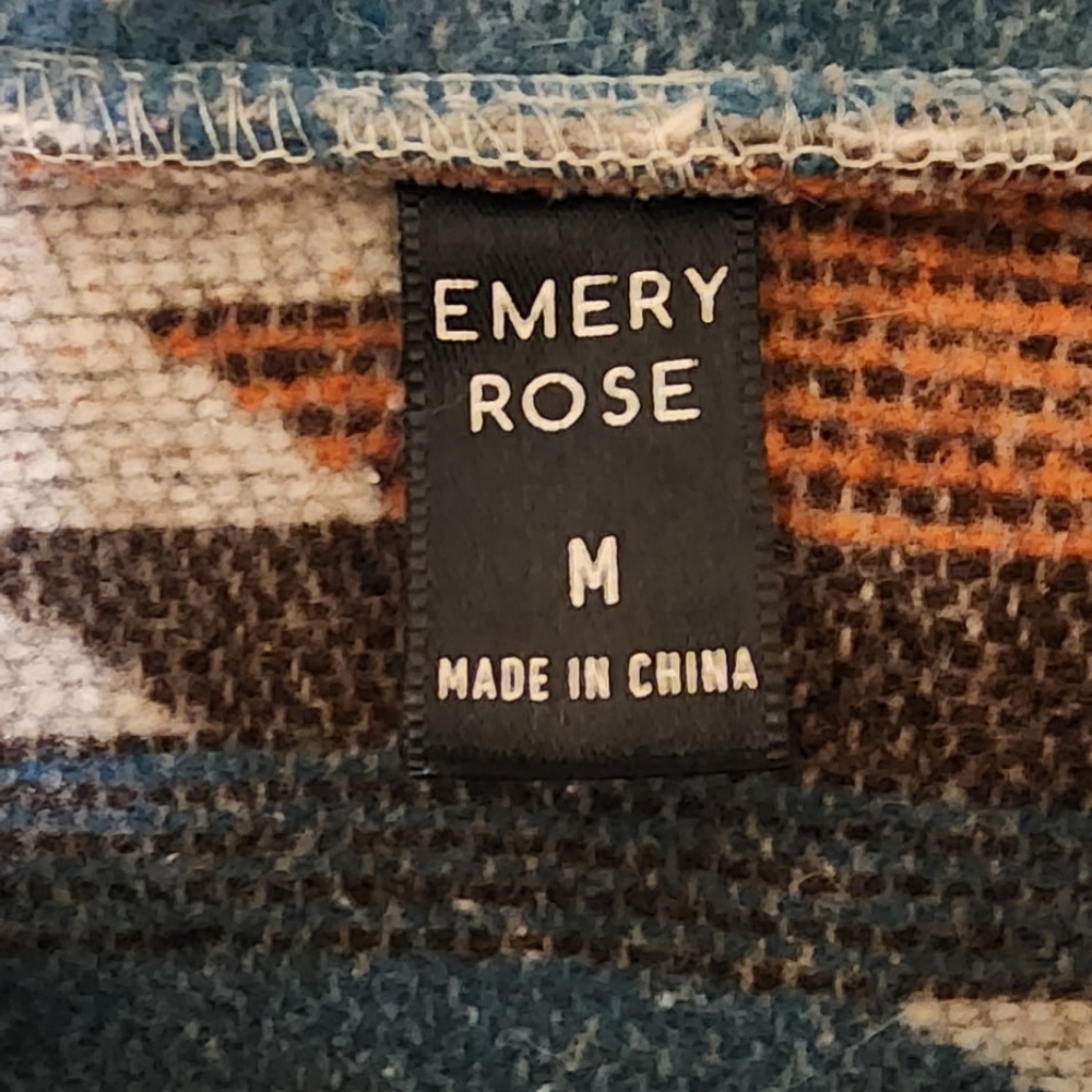 Emery Rose Aztec Patterned Button-Up Jacket. Pit/… - image 3